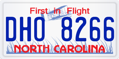 NC license plate DHO8266