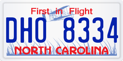 NC license plate DHO8334