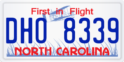NC license plate DHO8339