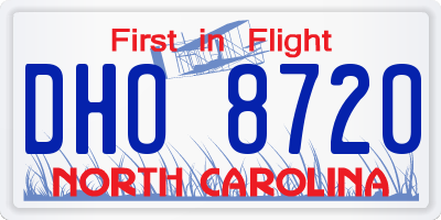 NC license plate DHO8720