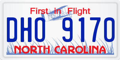 NC license plate DHO9170