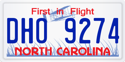 NC license plate DHO9274