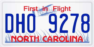 NC license plate DHO9278