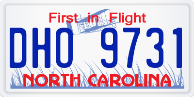 NC license plate DHO9731
