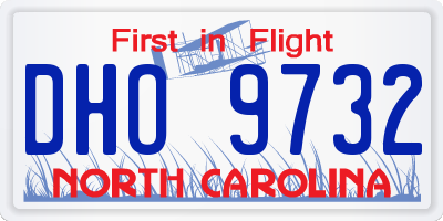 NC license plate DHO9732