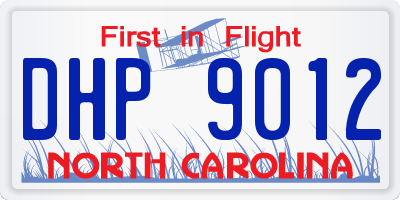 NC license plate DHP9012