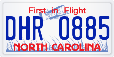 NC license plate DHR0885