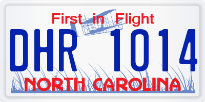 NC license plate DHR1014