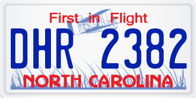 NC license plate DHR2382