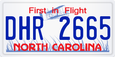 NC license plate DHR2665