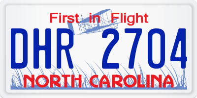 NC license plate DHR2704