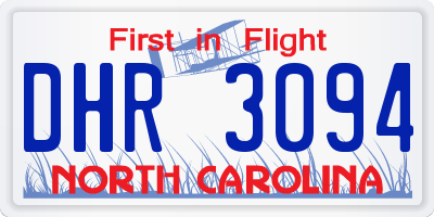 NC license plate DHR3094