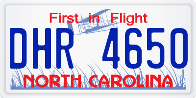 NC license plate DHR4650