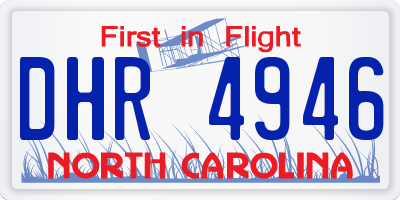 NC license plate DHR4946
