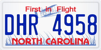 NC license plate DHR4958