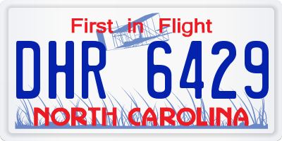 NC license plate DHR6429