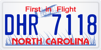 NC license plate DHR7118