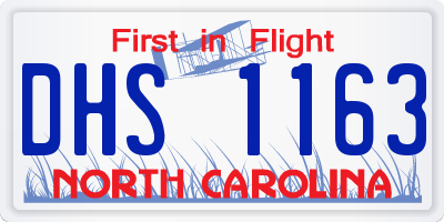 NC license plate DHS1163