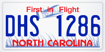 NC license plate DHS1286