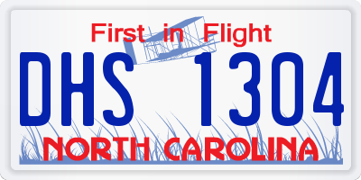 NC license plate DHS1304