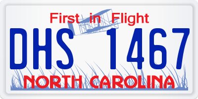 NC license plate DHS1467