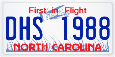 NC license plate DHS1988