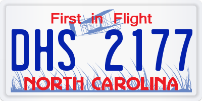 NC license plate DHS2177