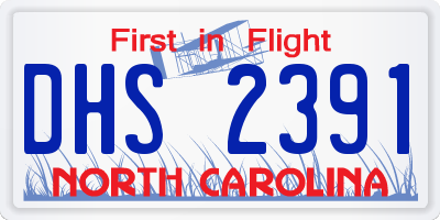 NC license plate DHS2391