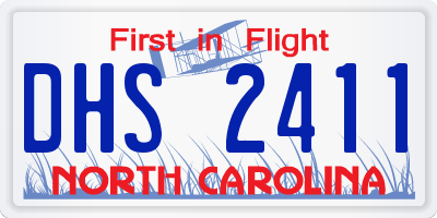 NC license plate DHS2411
