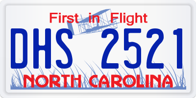 NC license plate DHS2521