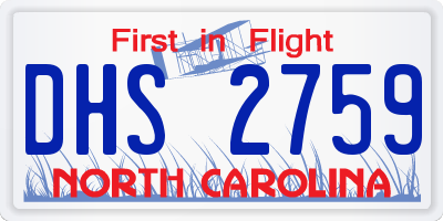 NC license plate DHS2759