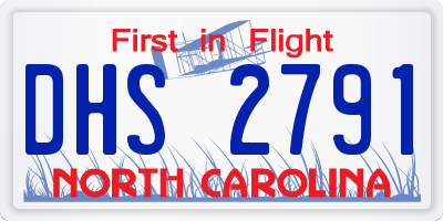 NC license plate DHS2791