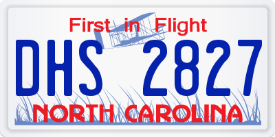 NC license plate DHS2827