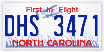 NC license plate DHS3471