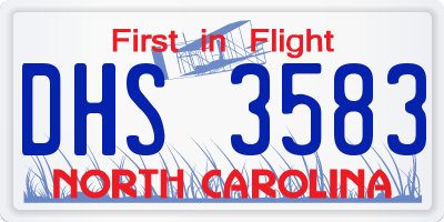 NC license plate DHS3583