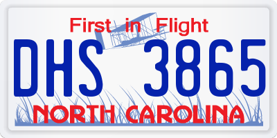 NC license plate DHS3865