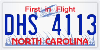 NC license plate DHS4113