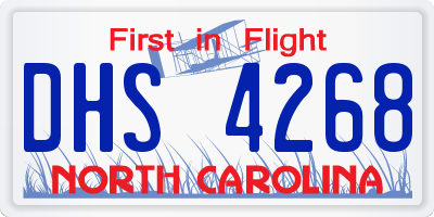 NC license plate DHS4268