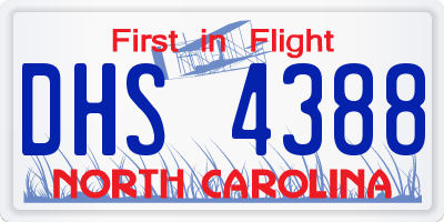 NC license plate DHS4388