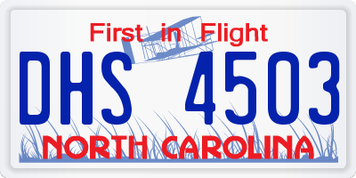 NC license plate DHS4503