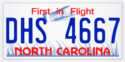 NC license plate DHS4667