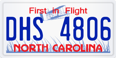 NC license plate DHS4806