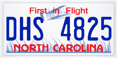 NC license plate DHS4825