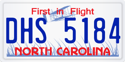 NC license plate DHS5184