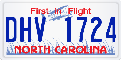 NC license plate DHV1724