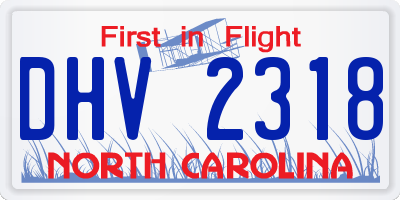 NC license plate DHV2318