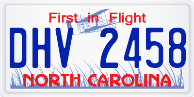 NC license plate DHV2458