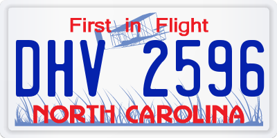 NC license plate DHV2596
