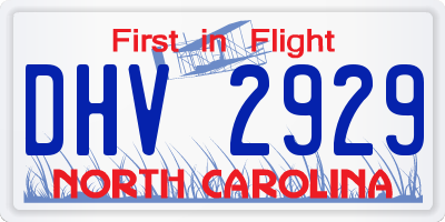 NC license plate DHV2929