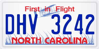 NC license plate DHV3242